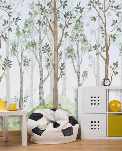 carta da parati alberi dipinti