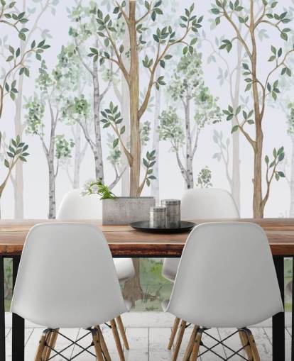 carta da parati alberi dipinti