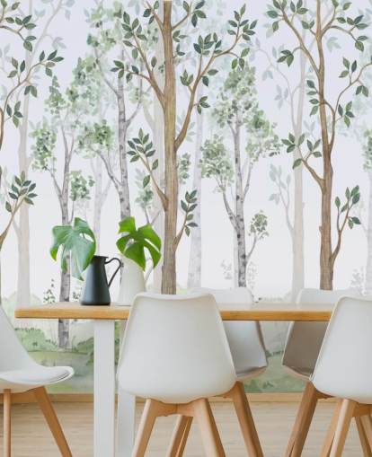 malede træer tapet