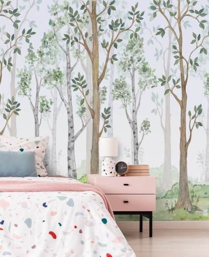 painted trees wallpaper 