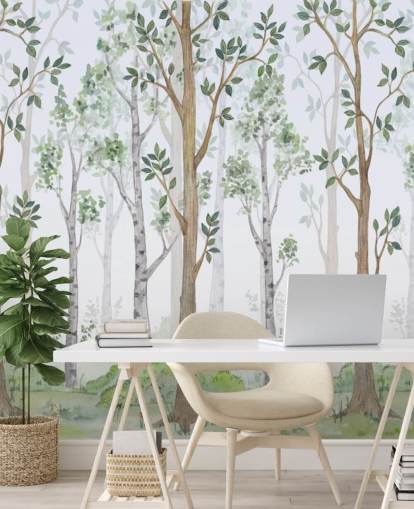 painted trees wallpaper