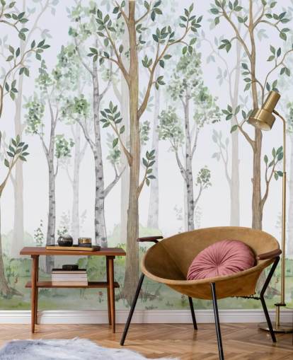 painted trees wallpaper 