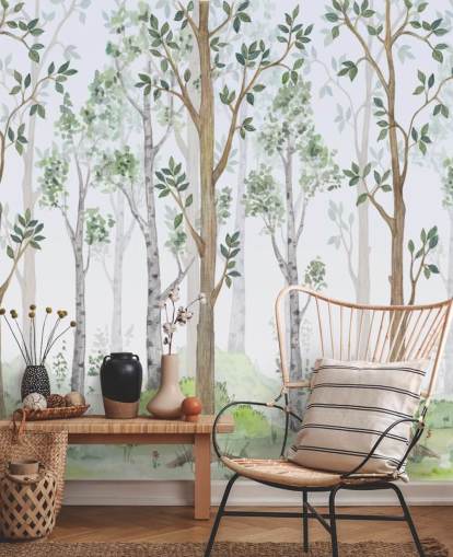 carta da parati alberi dipinti carta da parati alberi dipinti