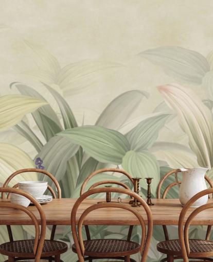 papel tapiz de selva de hoja verde pálido