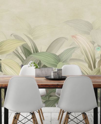 pale green leaf jungle wallpaper