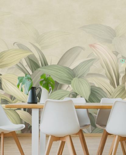 papel tapiz de selva de hoja verde pálido