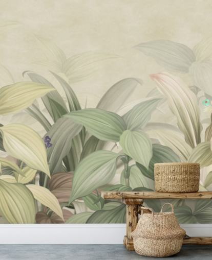 papel tapiz de selva de hoja verde pálido