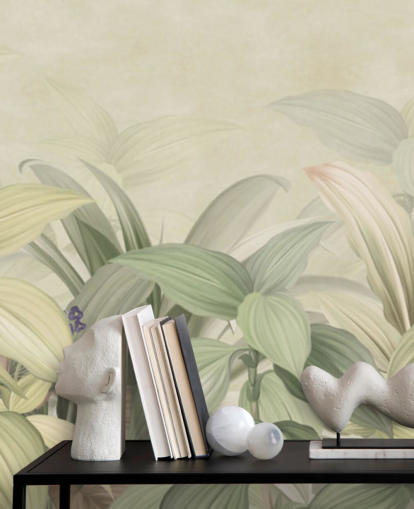 papel tapiz de selva de hoja verde pálido