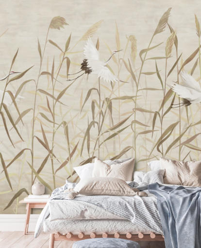 flying herons amongst reeds wallpaper flying herons amongst reeds wallpaper