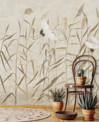 flyvende hejrer blandt siv tapet flyvende hejrer blandt siv tapet