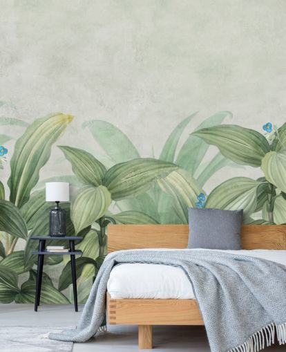 fris groen blad behang