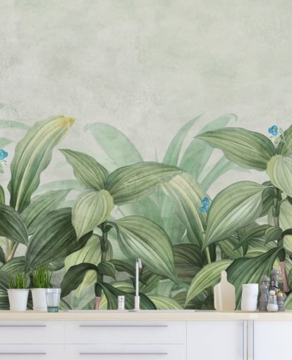 papel tapiz de hojas verdes frescas