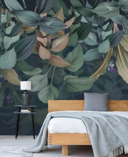 dark leafy wallpaper