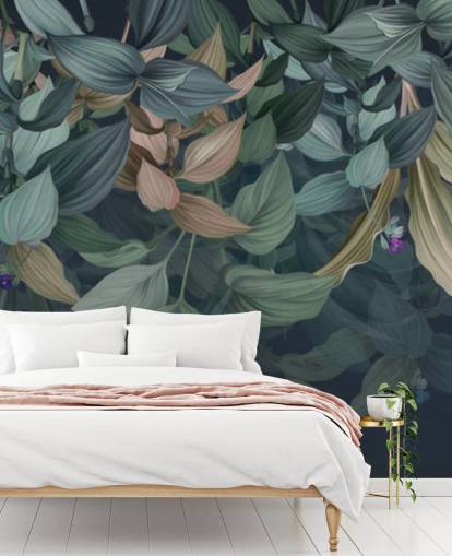 dark leafy wallpaper