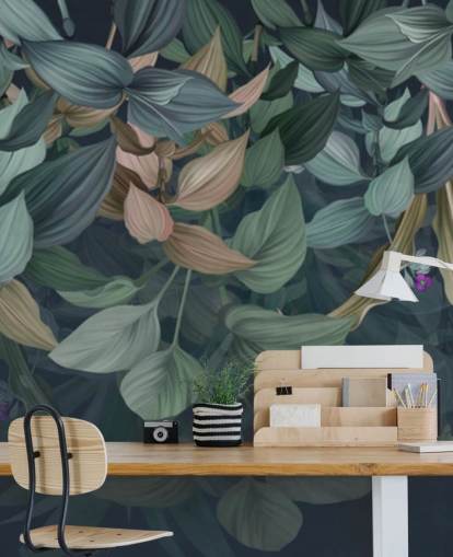 tumma vehreässä tapetti