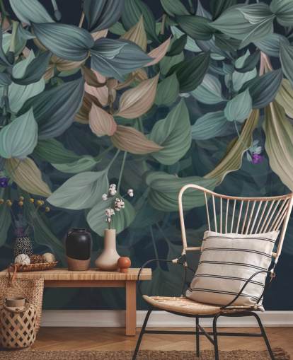 dark leafy wallpaper