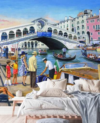 papel de parede ponte e gôndolas veneza