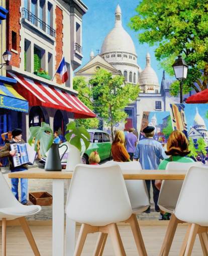 papel pintado sacre couer y calles parisinas en el pasado papel pintado sacre couer y calles parisinas en el pasado