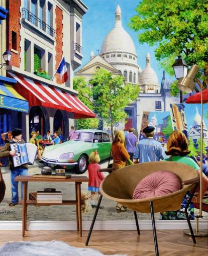 papel pintado sacre couer y calles parisinas en el pasado papel pintado sacre couer y calles parisinas en el pasado