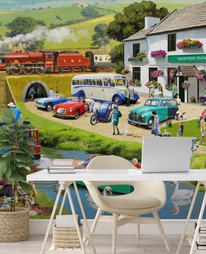 gens dans les Yorkshire Dales par le canal et les collines fond d'écran gens dans les Yorkshire Dales par le canal et les collines fond d'écran