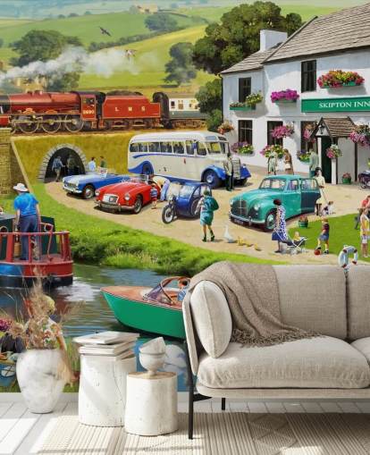 Menschen in den Yorkshire Talen von Kanal und Hügeln Tapete