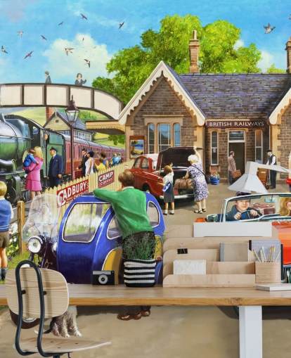 Fondo de pantalla de familias en el ferrocarril