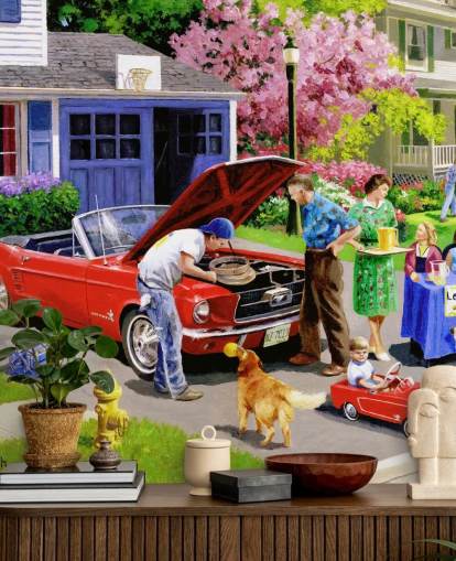 retro auto voor huisbehang