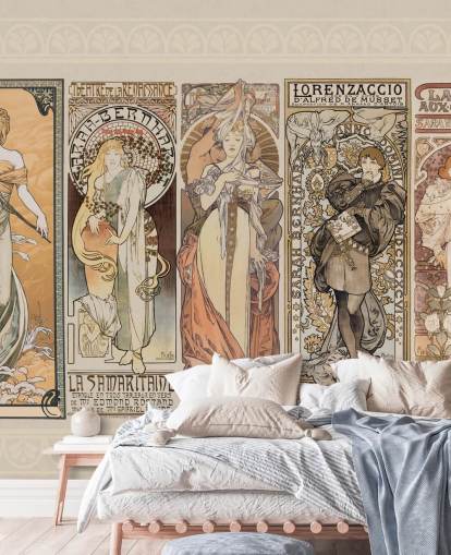 mucha inspirerte plakater av vintage folk tapet mucha inspirerte plakater av vintage folk tapet