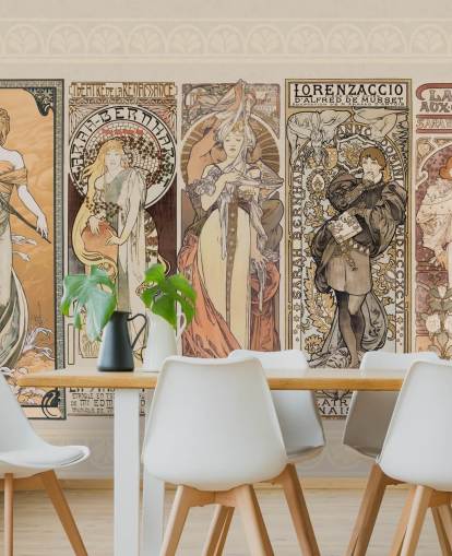 mucha inspired posters of vintage people wallpaper mucha inspired posters of vintage people wallpaper