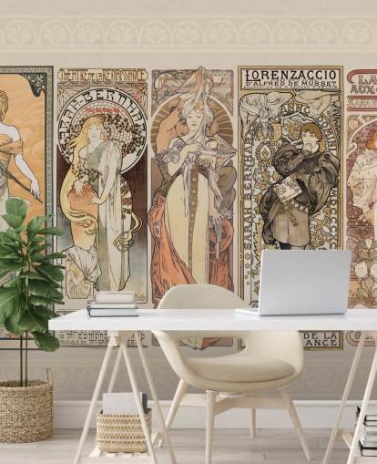 affiches inspirées de mucha de papier peint vintage affiches inspirées de mucha de papier peint vintage