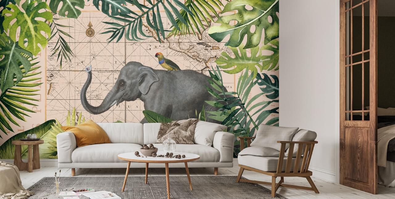 Elephants Jungle Journey Wall Mural Wallsauce AU