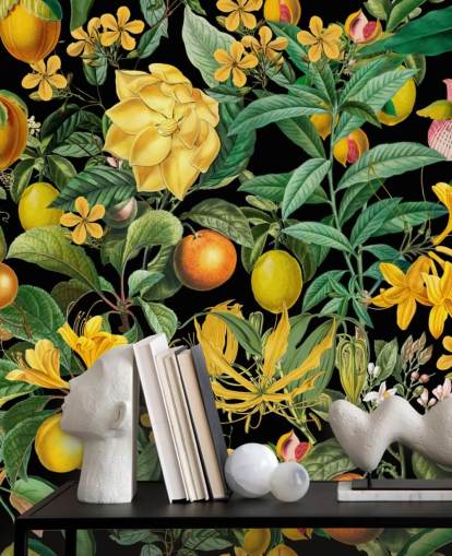gelbe und orange Frucht auf schwarzem Hintergrund Hintergrund