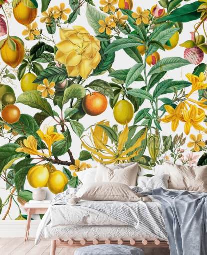 Küchentapete mit Zitrone und Orange von Andrea Haase für Küchen, Waschräume und Cafés