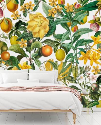 Küchentapete mit Zitrone und Orange von Andrea Haase für Küchen, Waschräume und Cafés