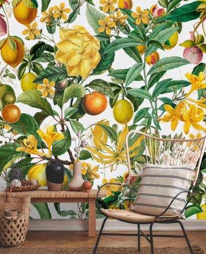 citron och orange kökstapetväggmålning av Andrea Haase för kök, lerum och kaféer citron och orange kökstapetväggmålning av Andrea Haase för kök, lerum och kaféer