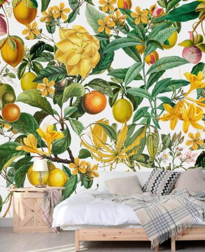 lemon and orange kitchen wallpaper mural by Andrea Haase for kitchens, mudrooms and cafes lemon and orange kitchen wallpaper mural by Andrea Haase for kitchens, mudrooms and cafes