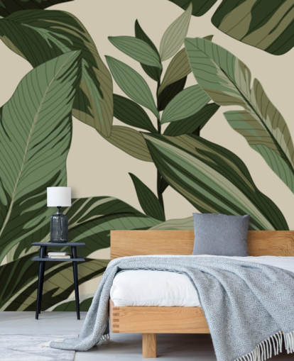 pop art style green tropical leaves wallpaper pop art style green tropical leaves wallpaper