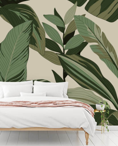 pop art style green tropical leaves wallpaper pop art style green tropical leaves wallpaper