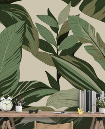 pop art stijl groen tropisch bladeren behang pop art stijl groen tropisch bladeren behang