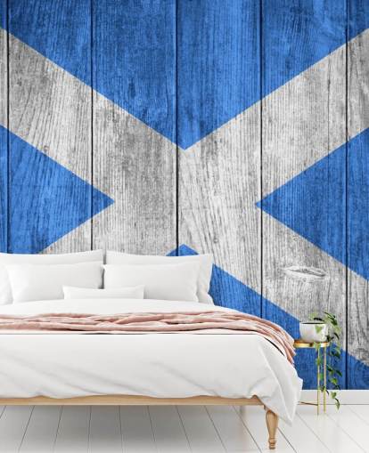 papel pintado de mapa de Escocia efecto madera