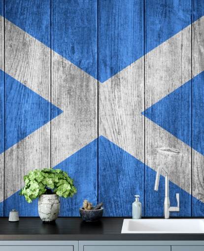 Schottland-Karte mit Holz-Effekt