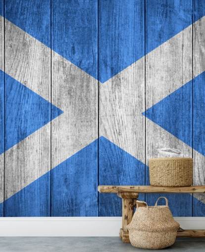 papel pintado de mapa de Escocia efecto madera