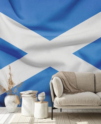 papier peint drapeau écossais blanc et bleu