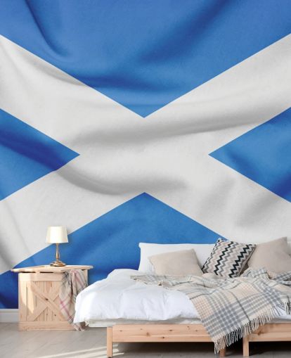 witte en blauwe vlag van Schotland behang