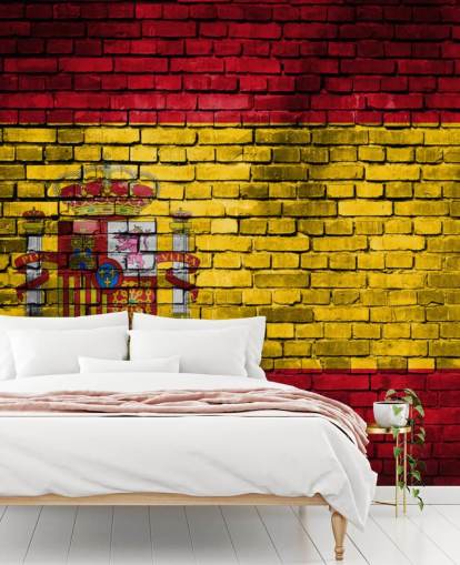 brick effect spanish flag wallpaper