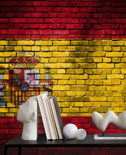 brick effect spanish flag wallpaper