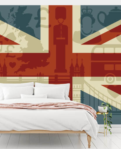union jack flagg med britiske tall tapet