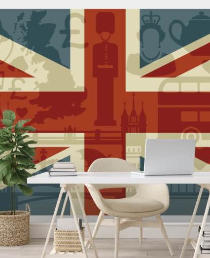 union jack flag med britiske tal tapet union jack flag med britiske tal tapet