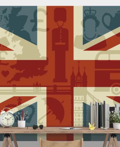 union jack flagg med britiske tall tapet union jack flagg med britiske tall tapet