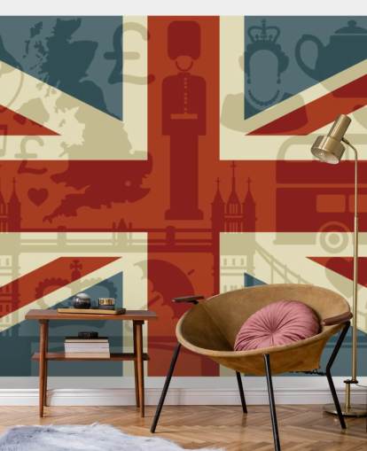 union jack flag med britiske tal tapet